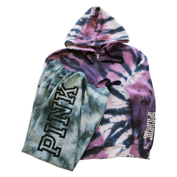 PINK Victoria's Secret Tie-Dye Kids Hoodie and Joggers Set - Picture 1 of 14